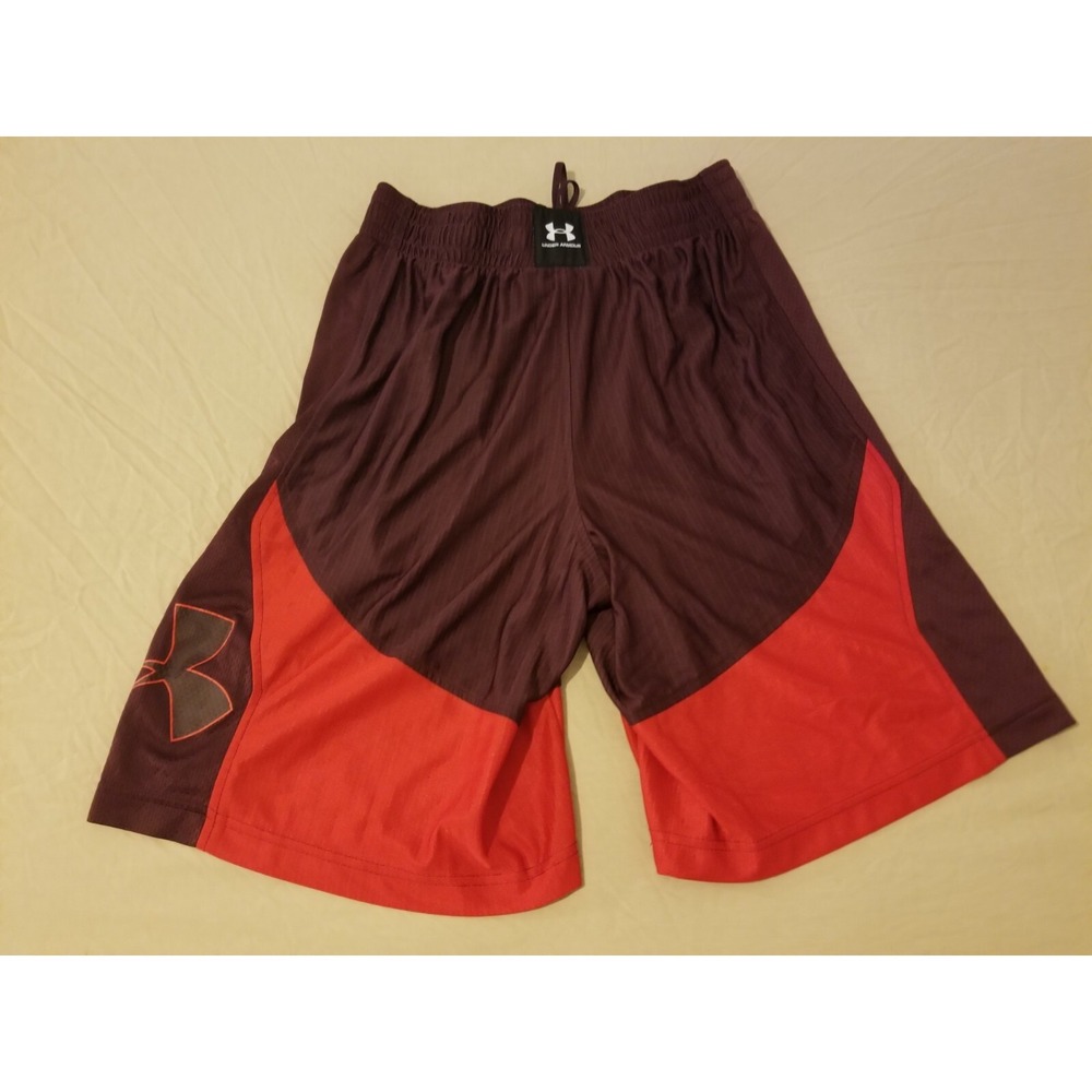 Mens Under Armour Shorts M Medium Red Athletic Gym Workout Basketball